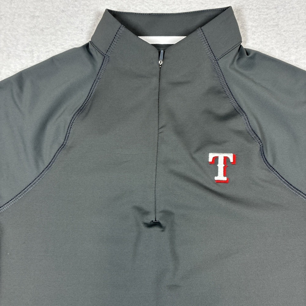 Peter Millar Womens Texas Rangers 1/4 Zip Golf Top Pulllover Gray Medium UPF 50
